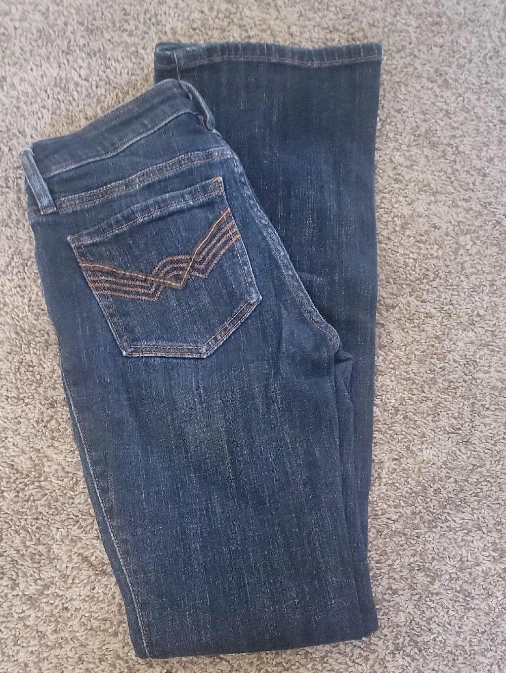 Classic Dark Blue Women's Jeans - Stylish Pocket Stitch Detail